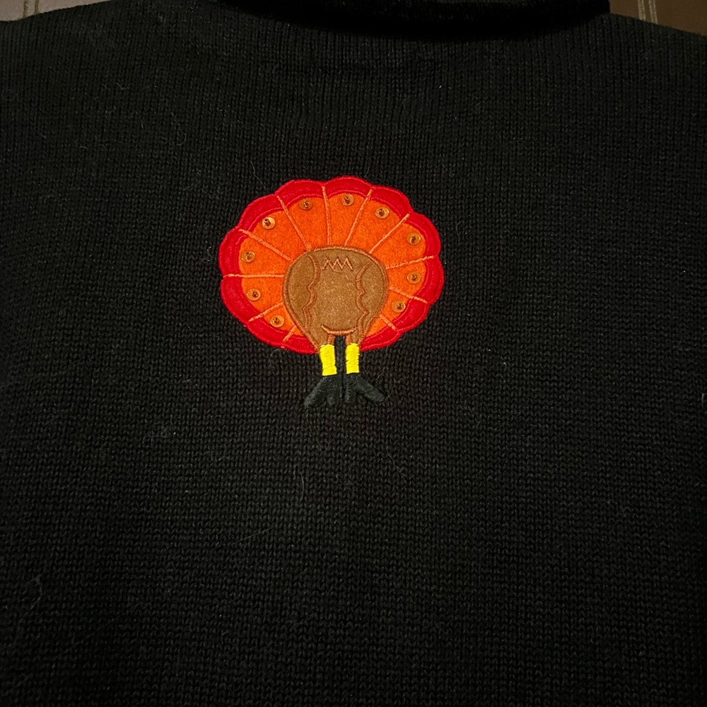 Quacker Factory Women’s Black Jacket with Colorful Embroidery for 🦃🧡🤎🖤💛 - Picture 7 of 10
